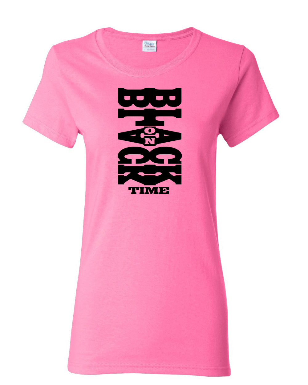 Women\'s Pink Black Time Sumn T-Shirt on Different – Black